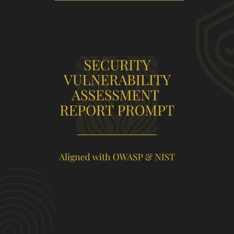Security Vulnerability Assessment Report Prompt – Aligned with OWASP & NIST.